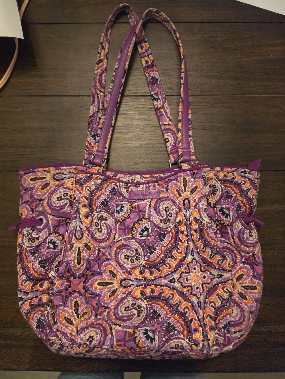 Vera Bradley Purple Paisley Quilted Shoulder Tote